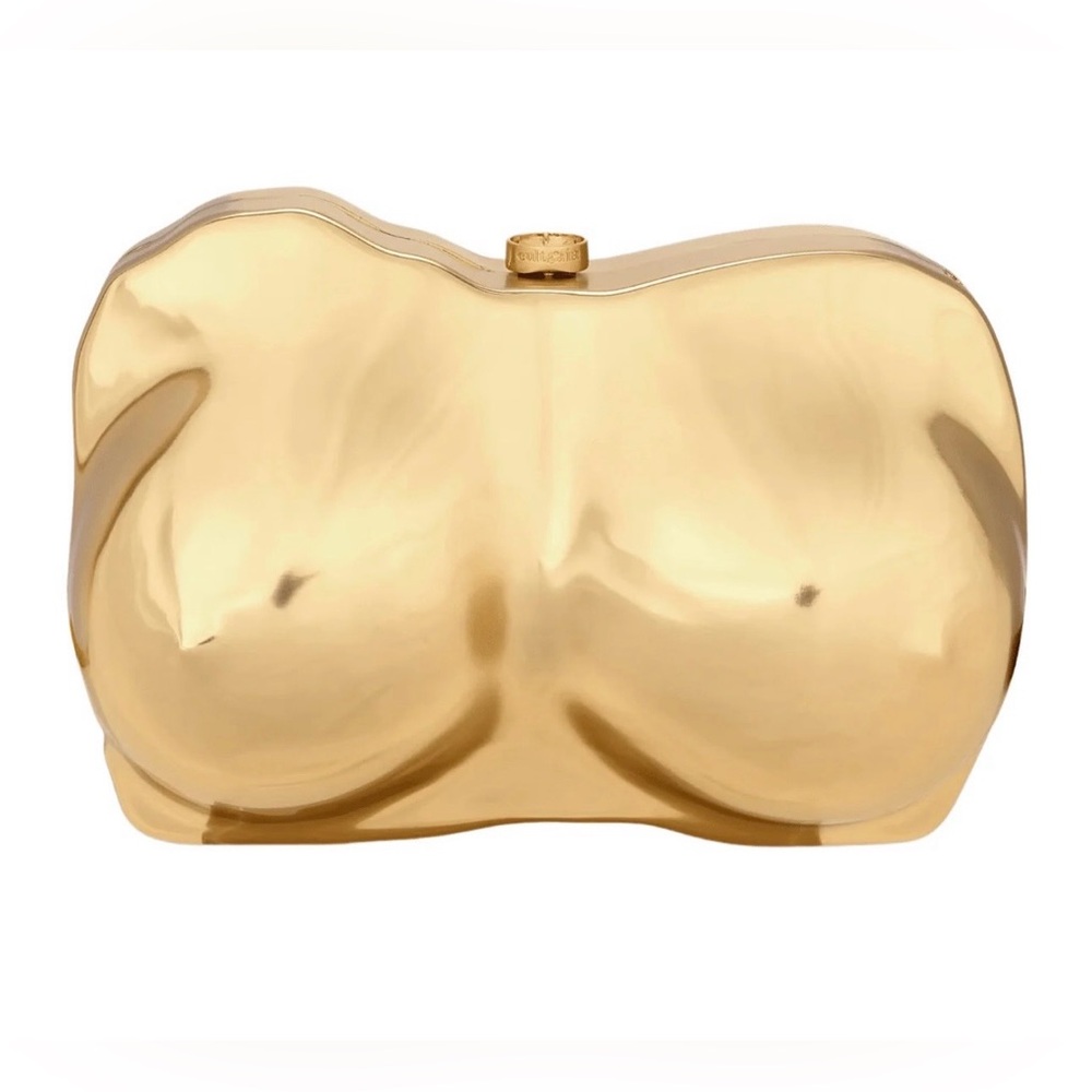Cult Gaia Reina Clutch Bust Chest Sculptural in Brushed Brass $898 NEW In Box - Picture 2 of 10